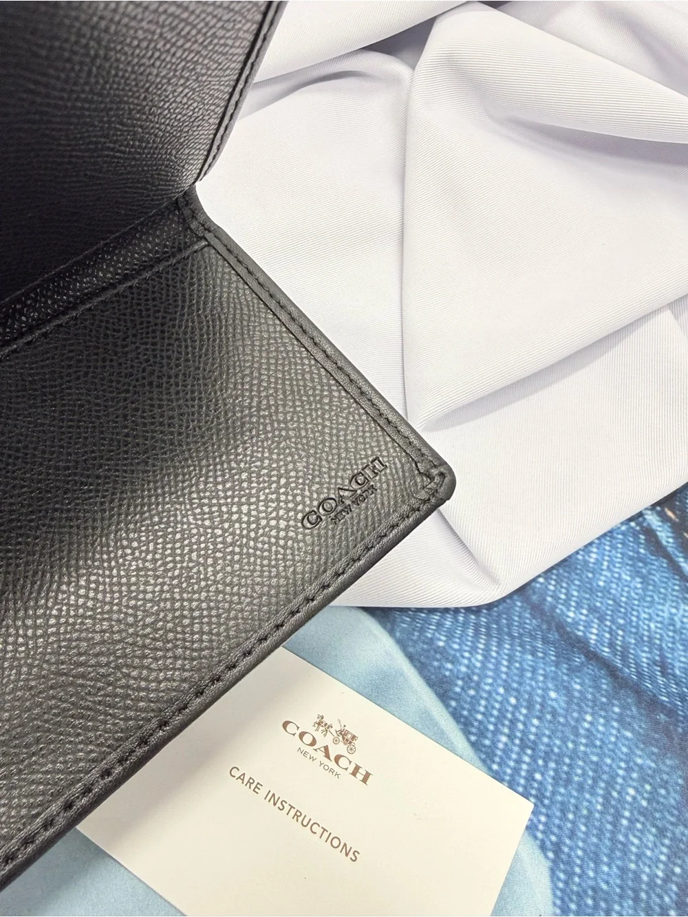 (new+card) Coach Black Signature Monogram Card / Cash Holder with Logo Jacquard